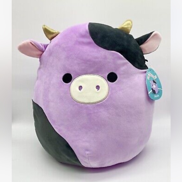 14β Alexie the Purple and Black Cow with Gold Horns Squishmallow - Picture 1 of 3